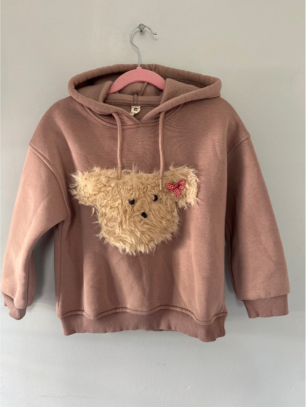 Klins Kids Style Size 7 Brown Hoodie with Teddy Bear Design